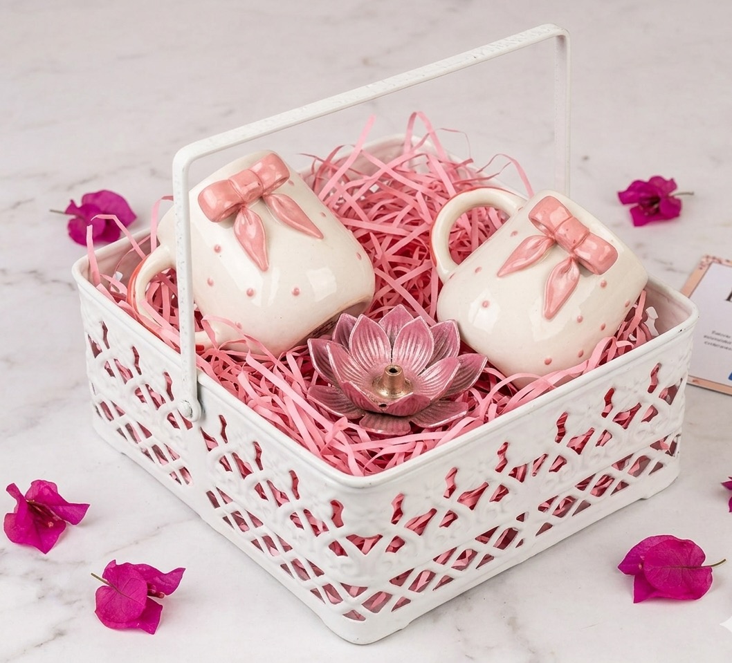 White Basket Gift Set